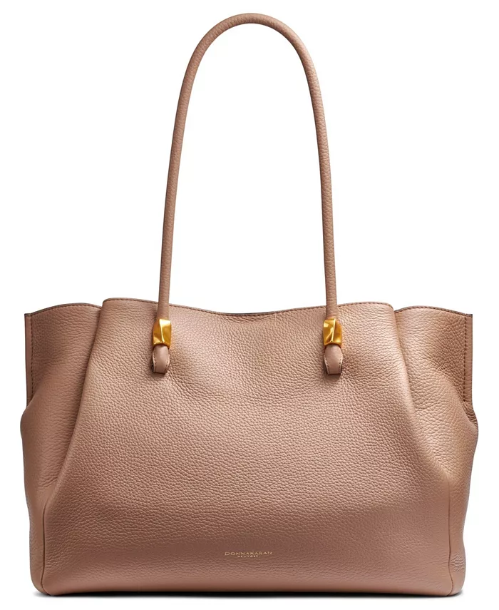 

Сумка-тоут Quogue из кожи с тремя отделениями Donna Karan New York, коричневый/бежевый