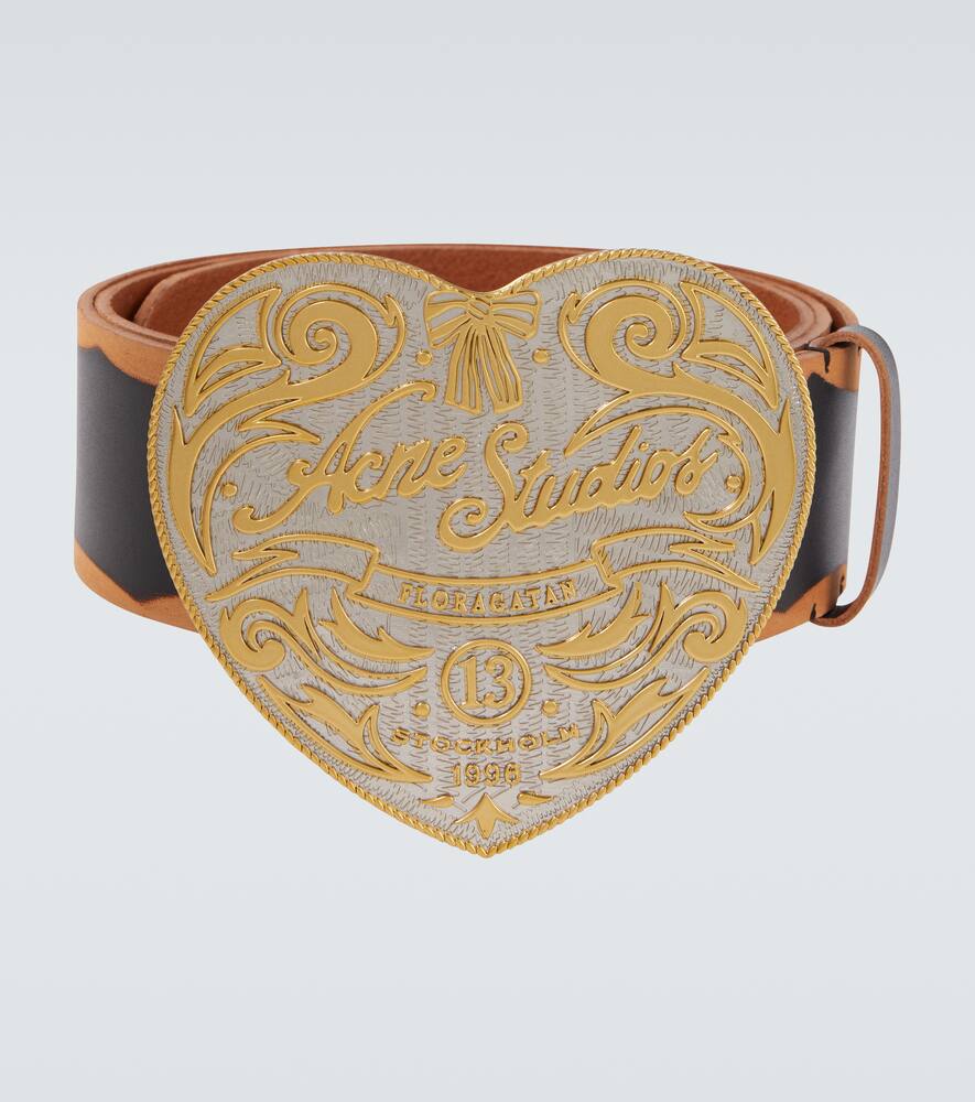 

Кожаный ремень с логотипом Acne Studios, Black/Camel