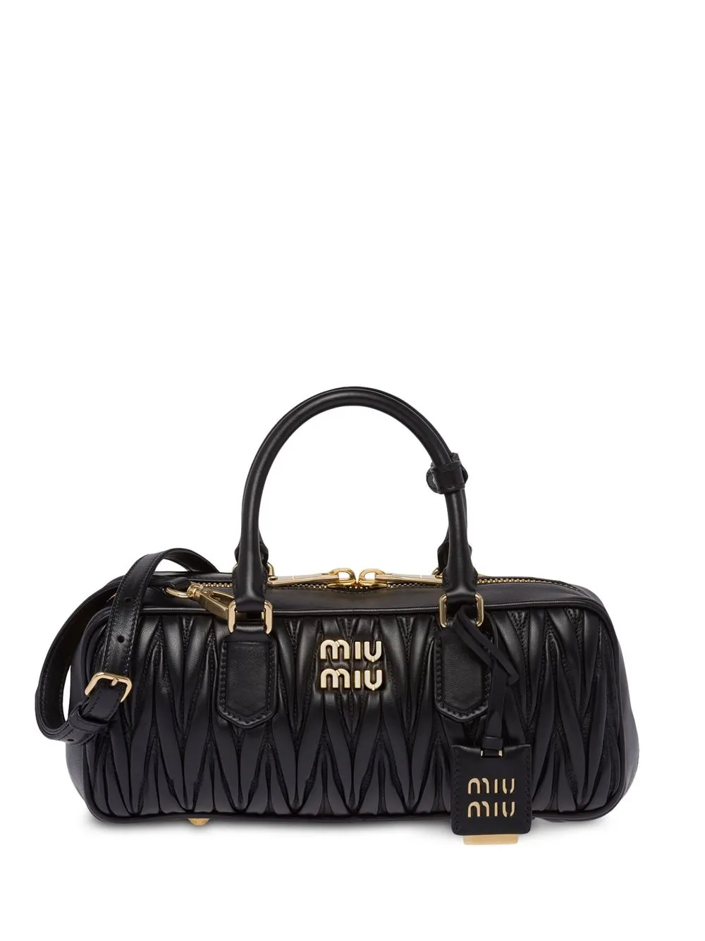

Стеганая сумка через плечо MIU MIU, черный