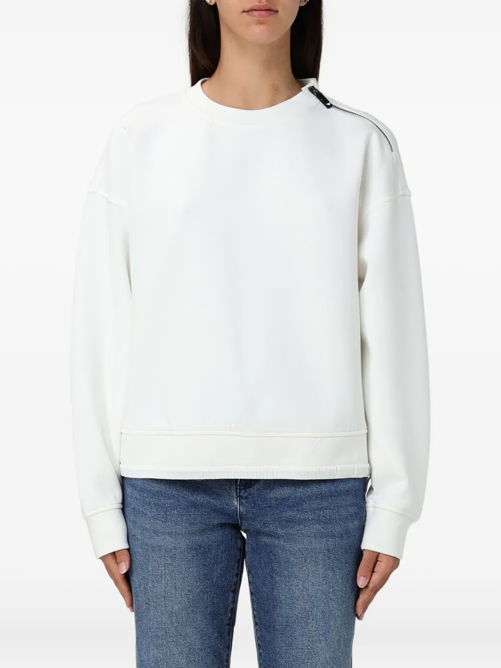 

Свитшот с молнией на плече Emporio Armani, белый
