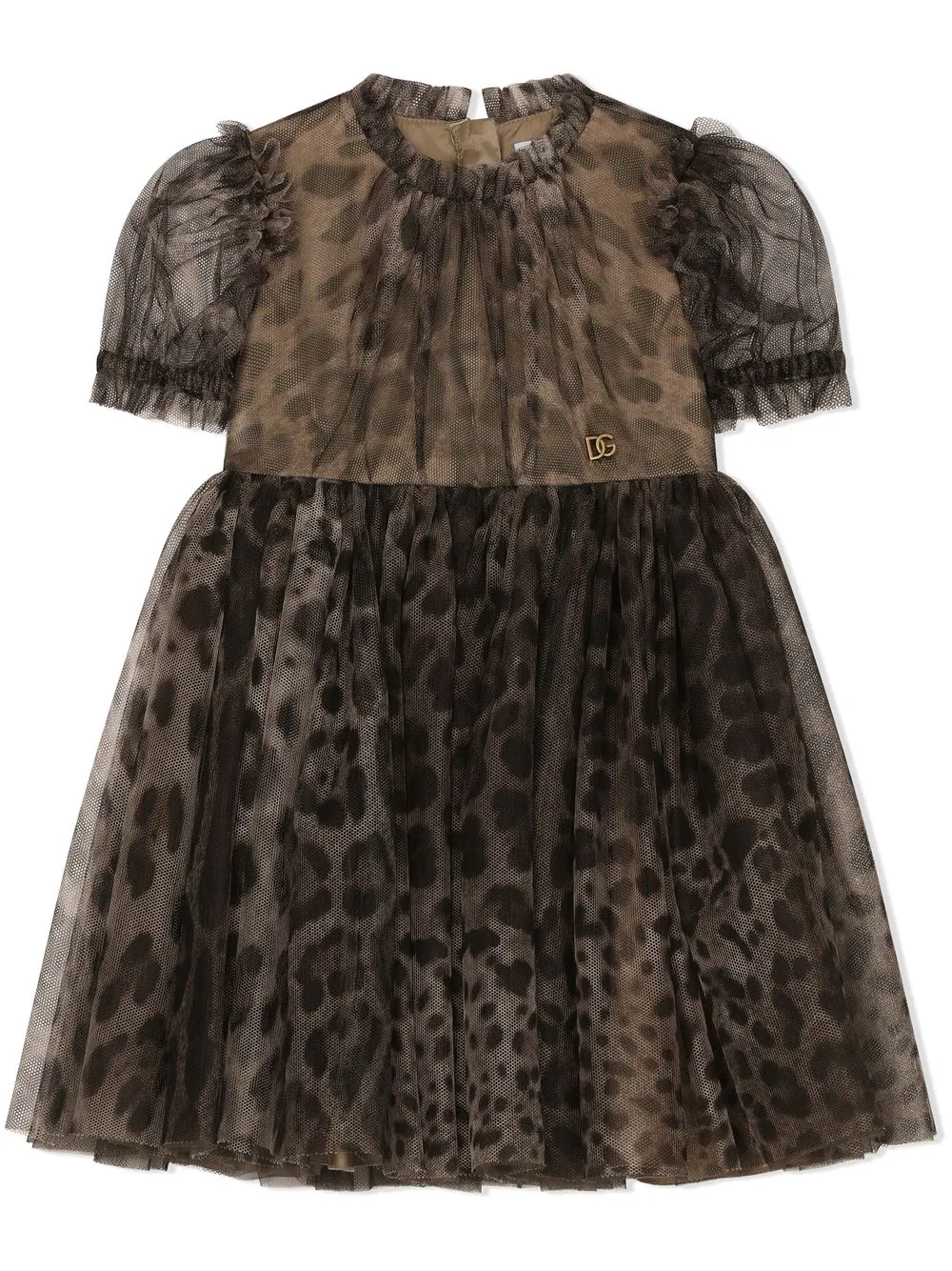 

Платье с леопардовым принтом Dolce & Gabbana Kids, коричневый