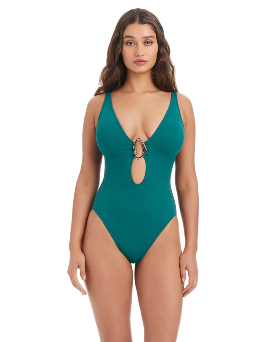 

Женский слитный купальник с кольцевым вырезом спереди и открытыми плечами, эксклюзивно для Macy's Bar III, Tide Pool