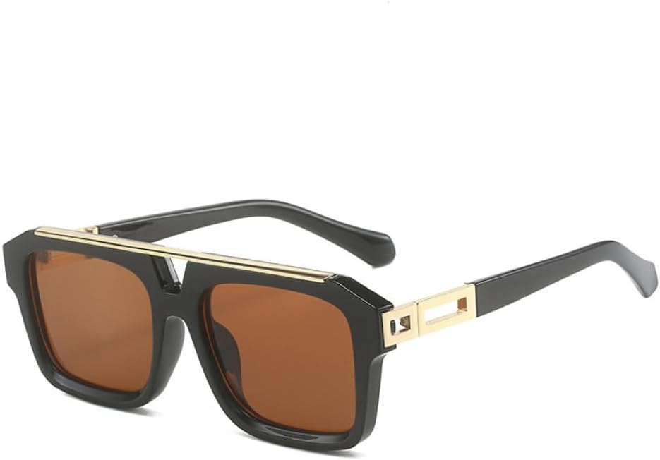 

Модные женские солнцезащитные очки с двойной перемычкой в ​​стиле ретро, ​​гелевые, панк, мужские солнцезащитные очки UV400 (черно-серые, один размер) LXLHWN, Black Tea