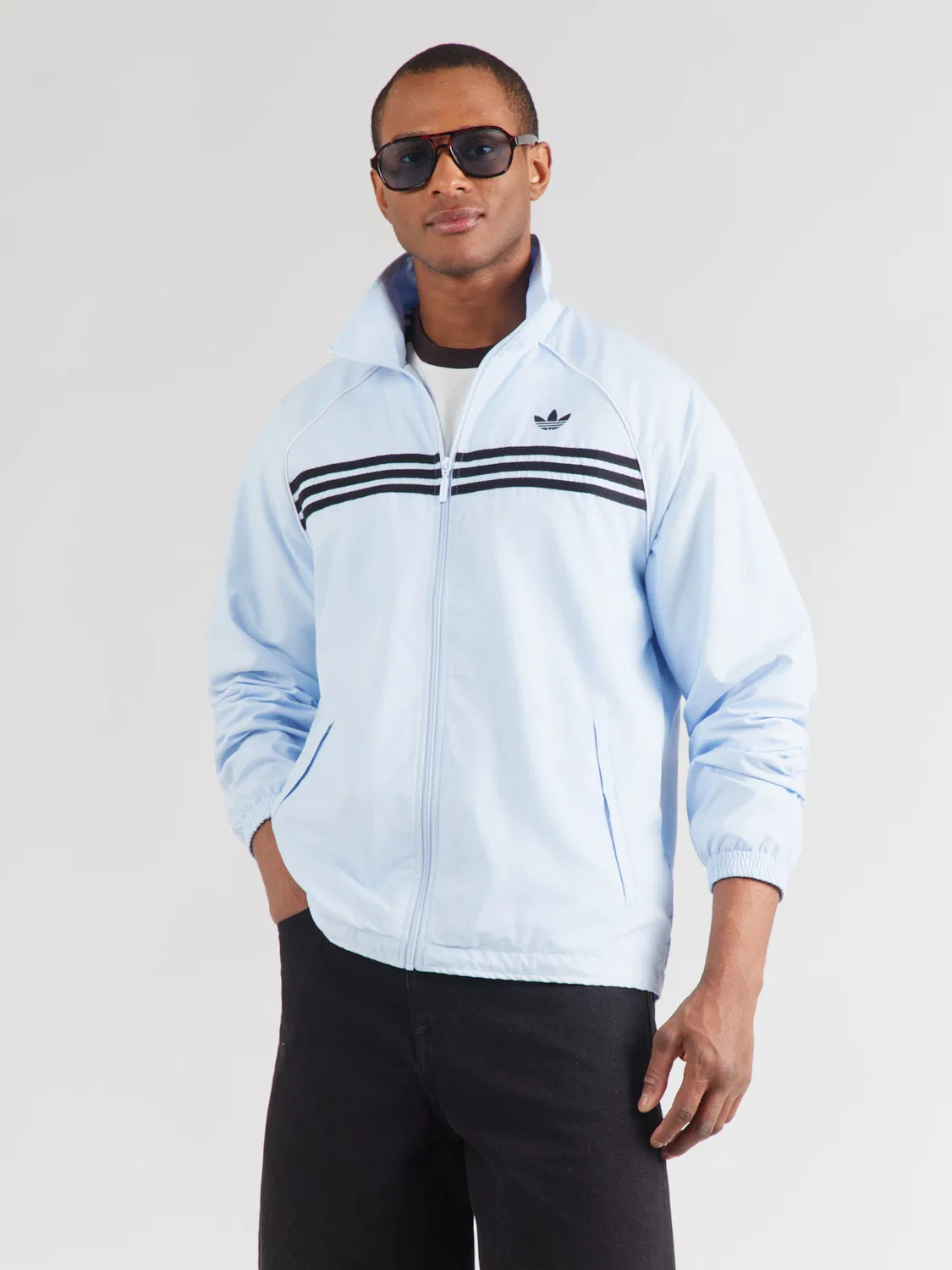 Куртка Adidas Originals для межсезонья, светло-голубая — фото 3