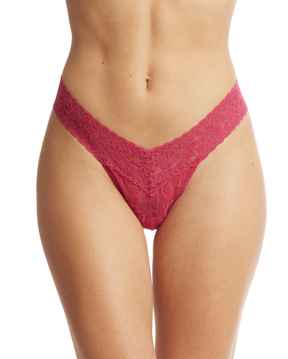 

V-образные кружевные стринги с низкой посадкой Hanky Panky, красный