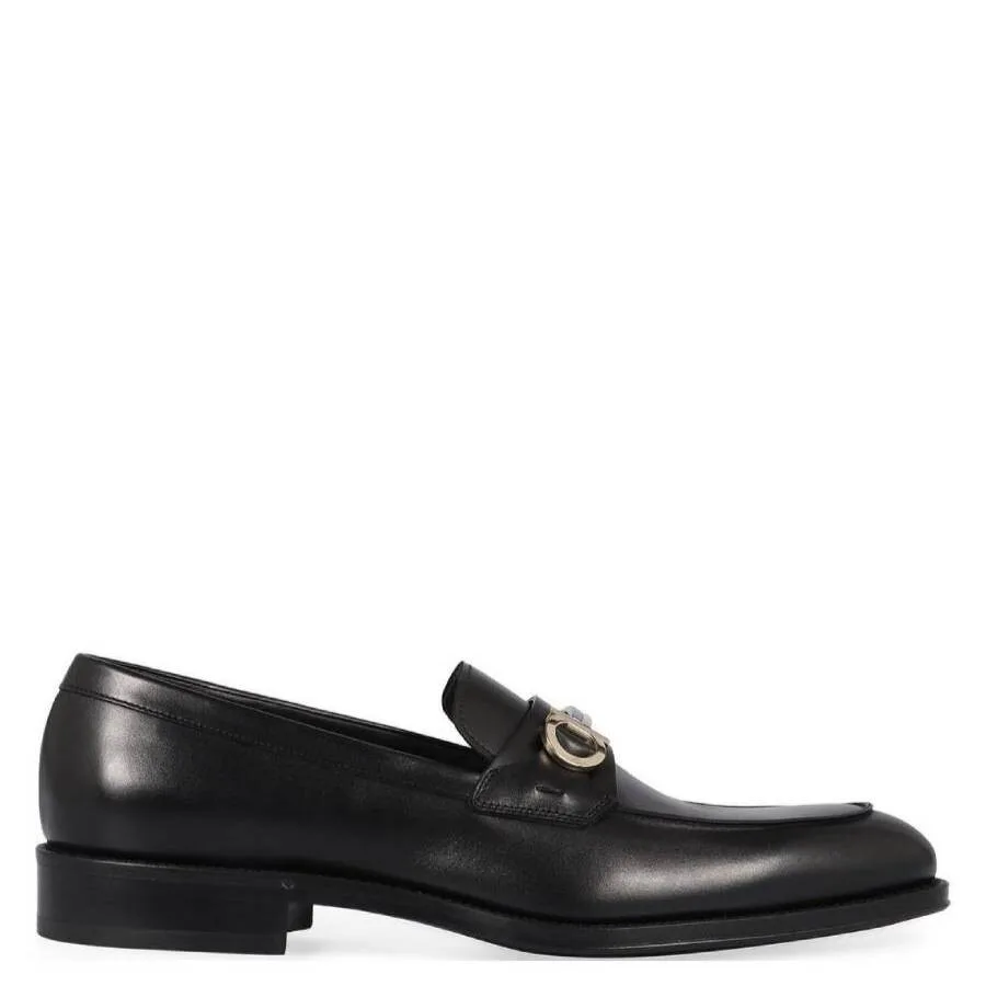 Мокасины с орнаментом Gancini от Ferragamo, черный