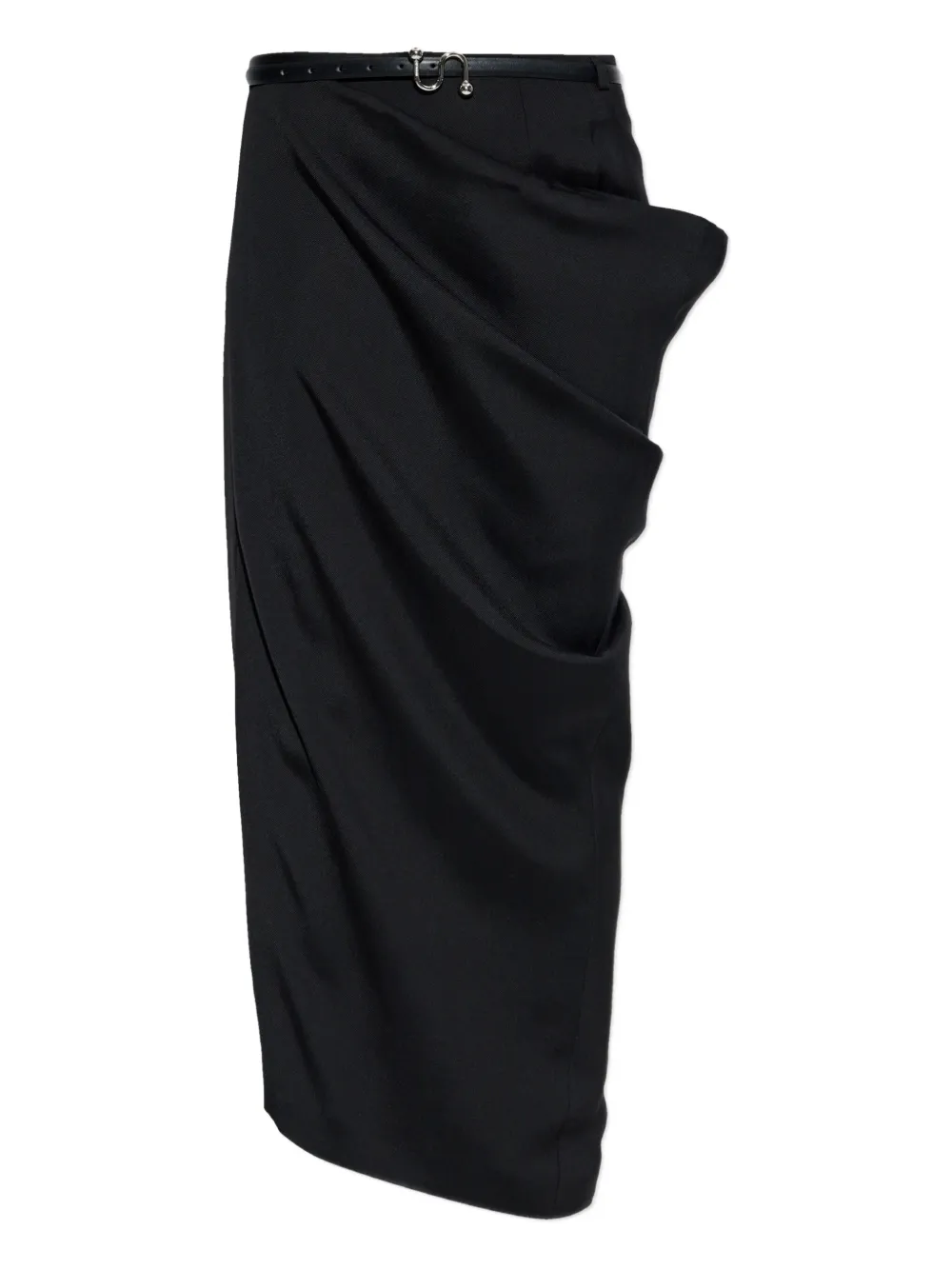 

Юбка макси Pontida с драпировкой и поясом SPORTMAX, черный