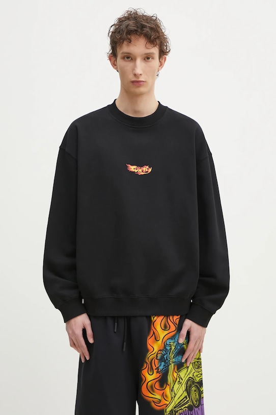 

Хлопковая толстовка County Flame Boxy Crewneck черная с красным Marcelo Burlon, черный