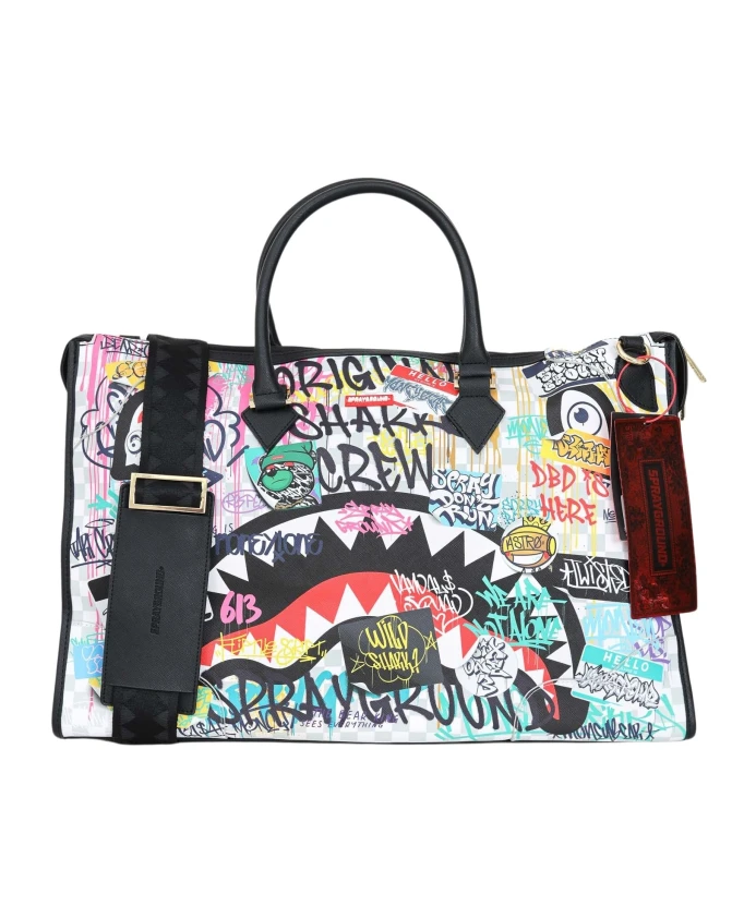 

Спортивная сумка кремового цвета с пирамидкой Sprayground, мультиколор