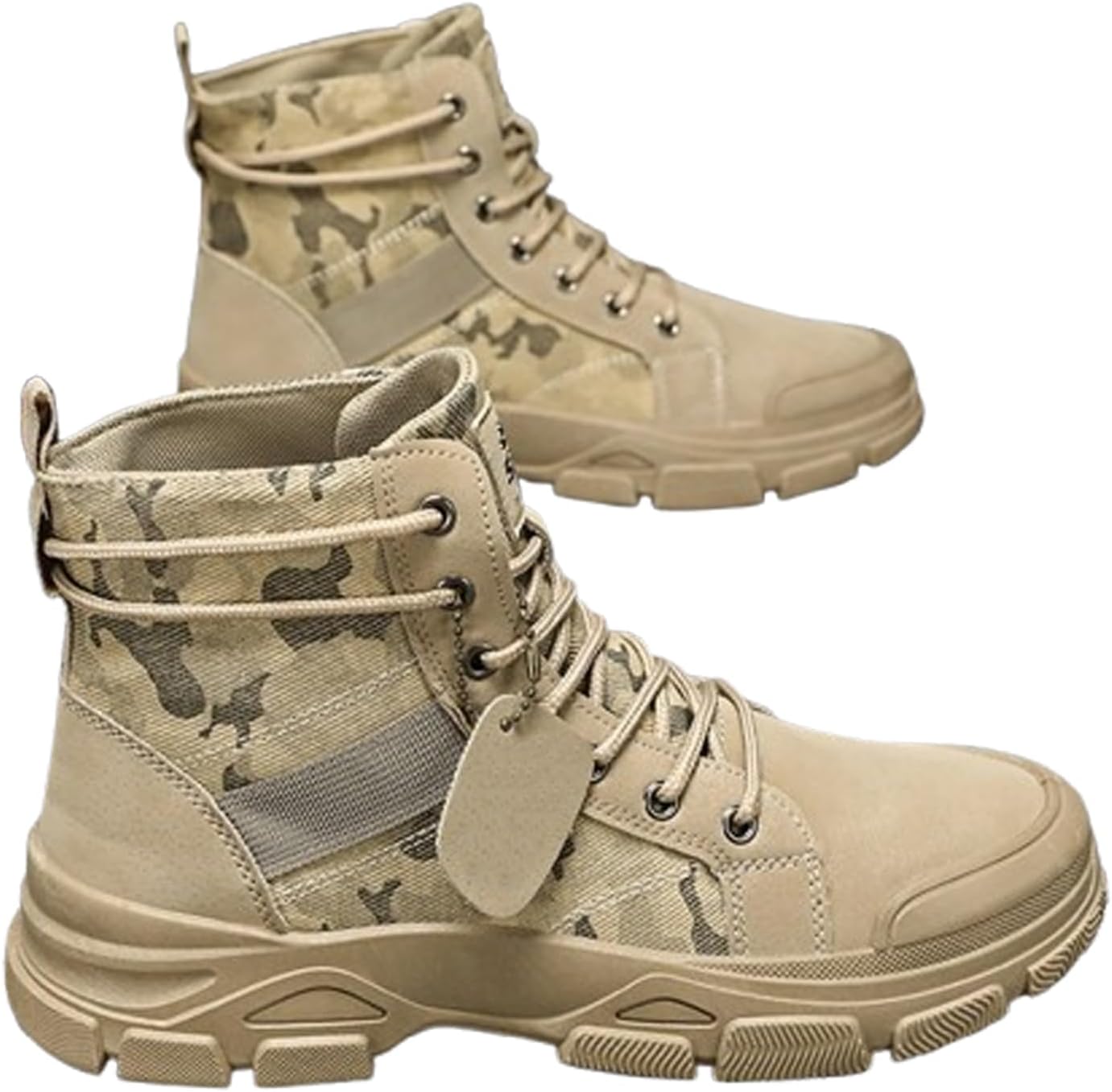 

Мужские ботинки, военные ботинки, кожаные ботинки, черные ботинки, средние походные ботинки с противоскользящей подошвой Generic