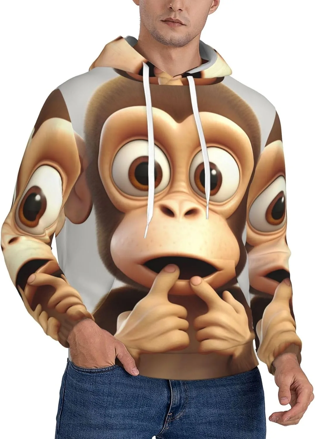 

Толстовка с капюшоном The Silent Monkey, флисовая KKLWEGU