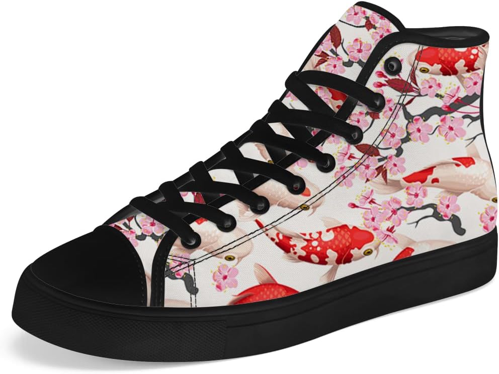 

Кеды на высокой подошве Chebing Carp из холщовой ткани для мужчин и женщин, высокие кроссовки с шнуровкой, повседневная обувь, подарок для мужчин и женщин, белый