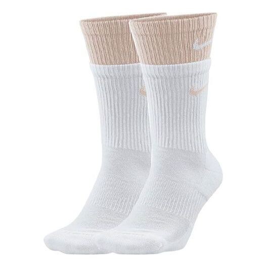 

Носки Nike Everyday Plus Cushioned Double Layer Splicing Training Sports Socks Unisex 2 Pairs Pink White, мультиколор