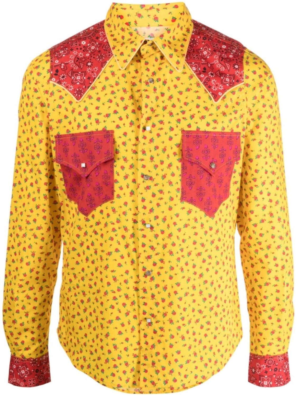 

ERL fruit-print cotton shirt, желтый