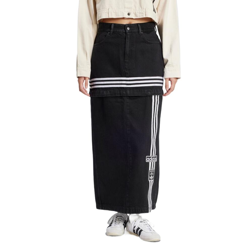 Джинсовая длинная юбка Women's Denim Black Adidas Originals, синий черный — фото 3