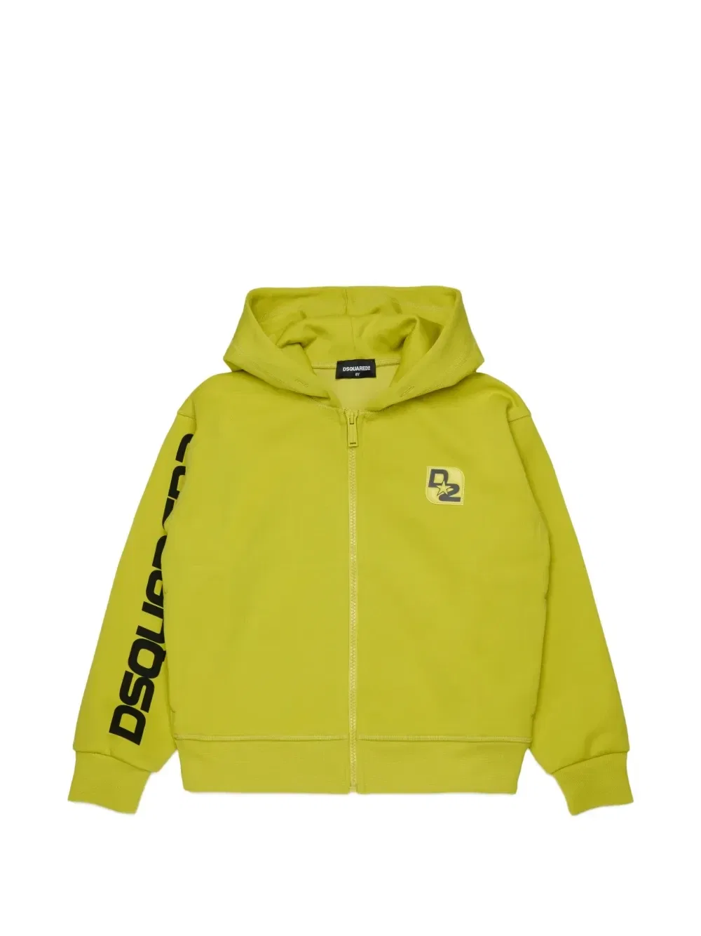 Худи на молнии с логотипом Dsquared2 Kids, зеленый