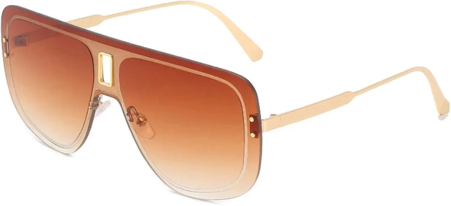 

Крупные цельные солнцезащитные очки для женщин и мужчин, модные солнцезащитные очки для вождения и путешествий, солнцезащитные очки UV400 TKKTLLT, Gold Gradient Tea