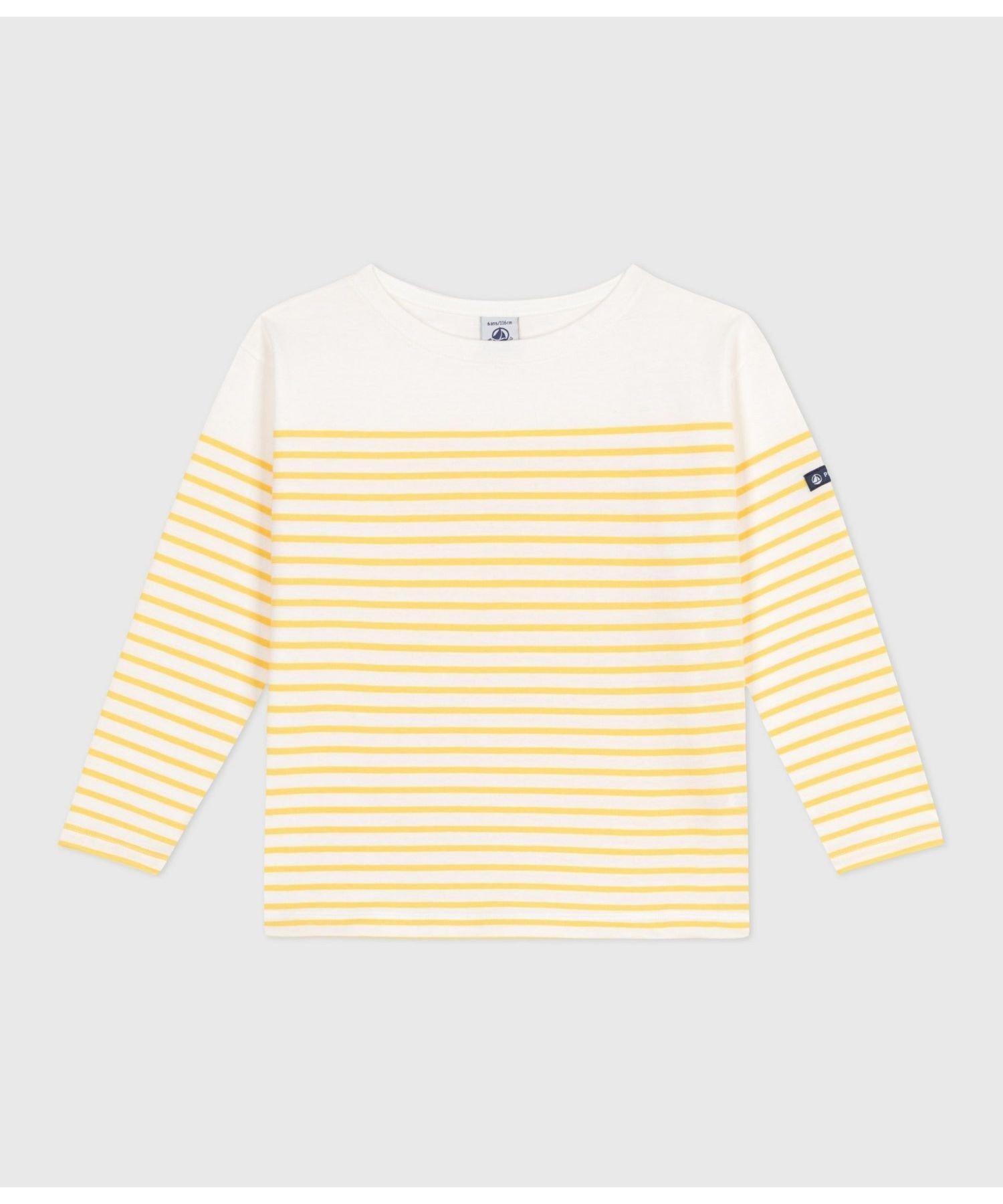 Толстовка Мариньер, крой и пошив Petit Bateau, Off-white/Yellow