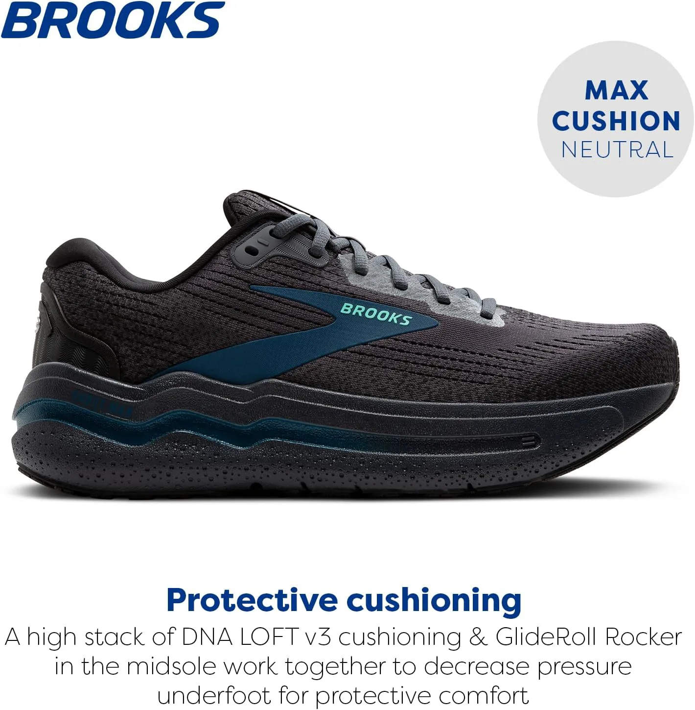 Мужские кроссовки Brooks Ghost Max 2 для бега и ходьбы, синий — фото 4