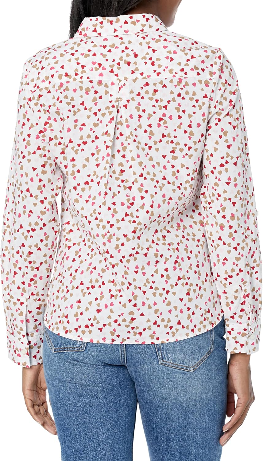 Женская рубашка Tommy Hilfiger с длинным рукавом и застежкой-молнией на язычок, Bright White Multi — фото 2