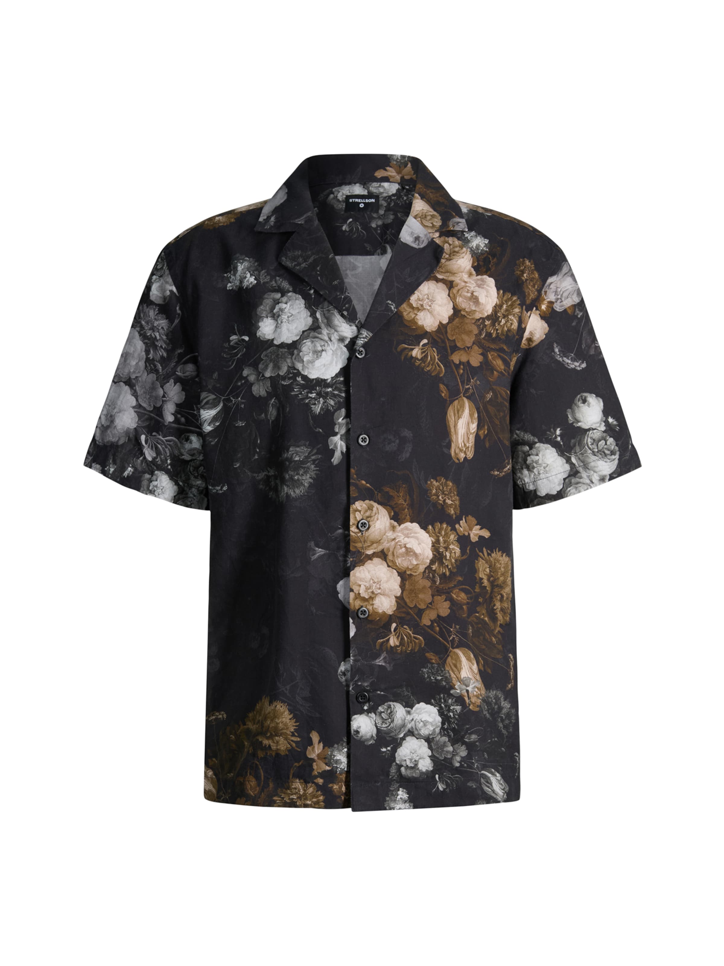 

STRELLSON Рубашка на пуговицах 'Clint' Regular fit черного цвета