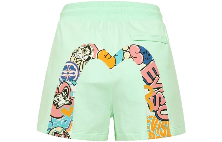 

Повседневные шорты женские яблочно-зеленые Evisu