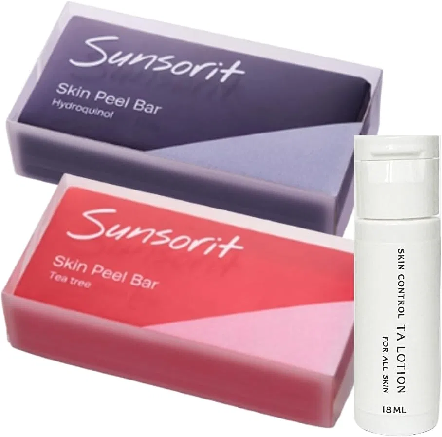 Набор для пилинга Skin Peel Bar Double Care, Tea Tree и Hydroquinol, 135 г + 135 г, красный