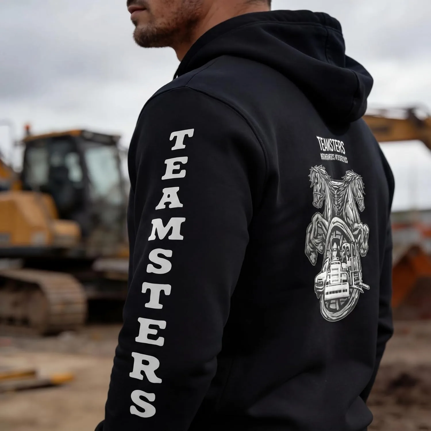 Teamster Cotton Graphic Hoodie для мужчин и женщин — высоковидимая рабочая толстовка для строительства и промышленности