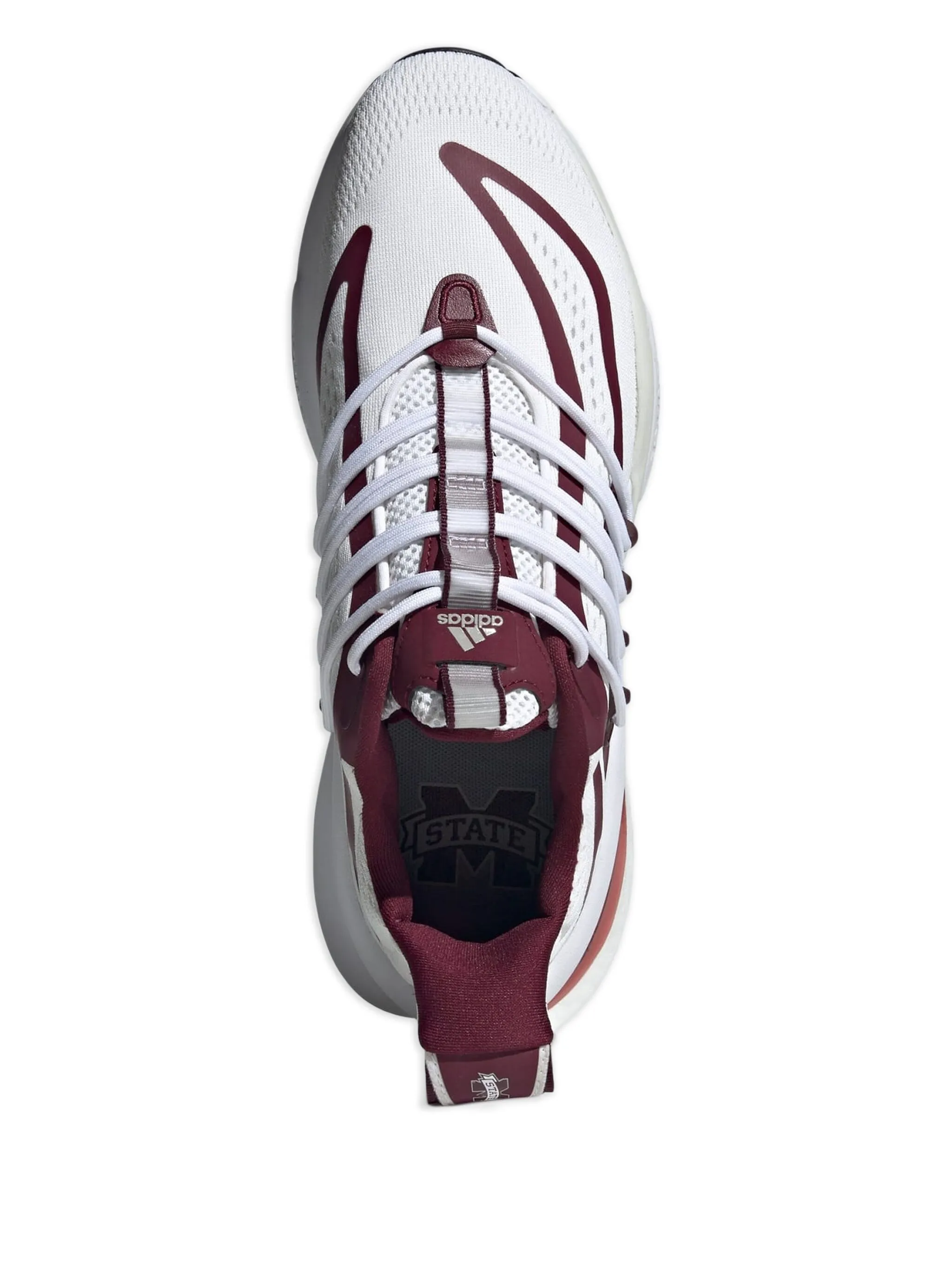 Кроссовки Mississippi State Alphaboost V1 Cloud White/Team Maroon/Cool Adidas, белый — фото 3