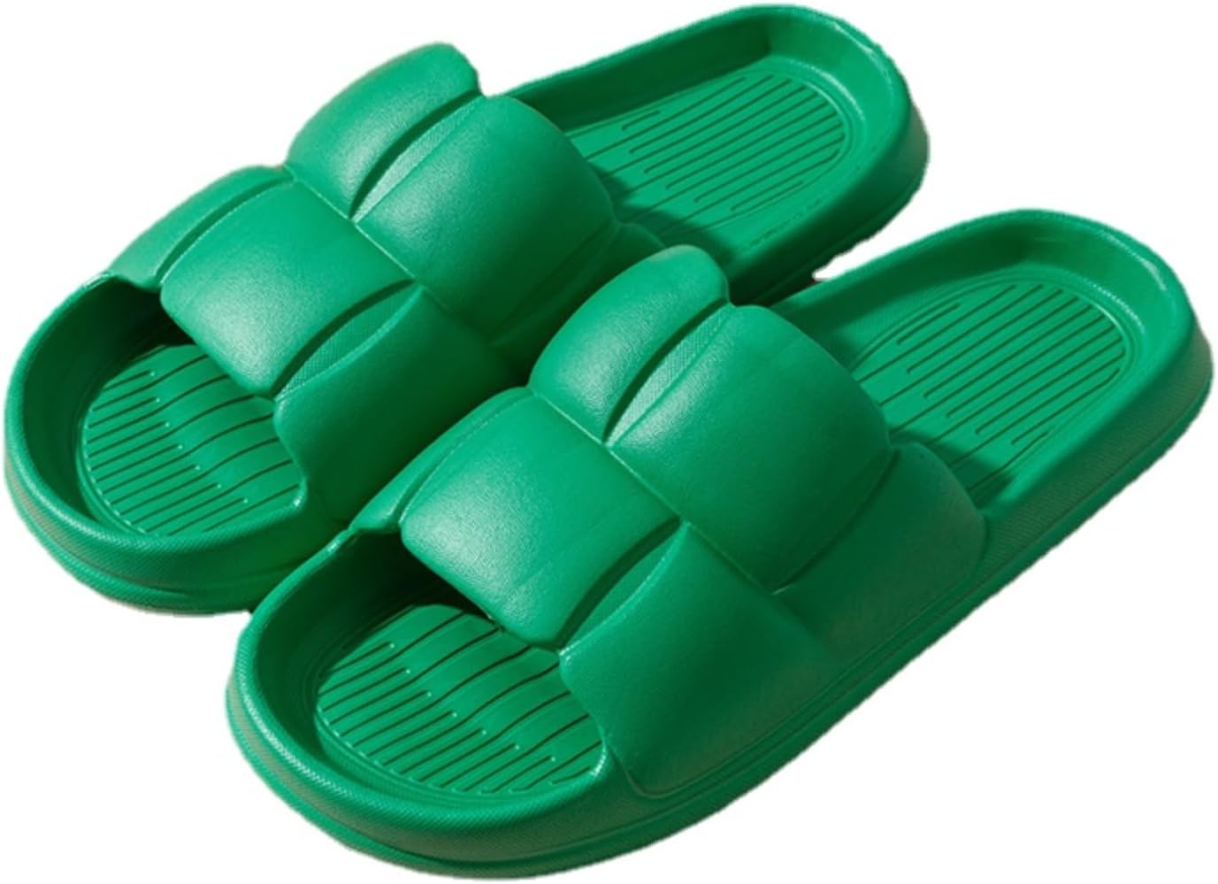 

Тапочки-подушечки для женщин и мужчин, шлепанцы, сандалии для душа, шлепанцы Cloud Slides с толстой подошвой Srdmuph, зеленый