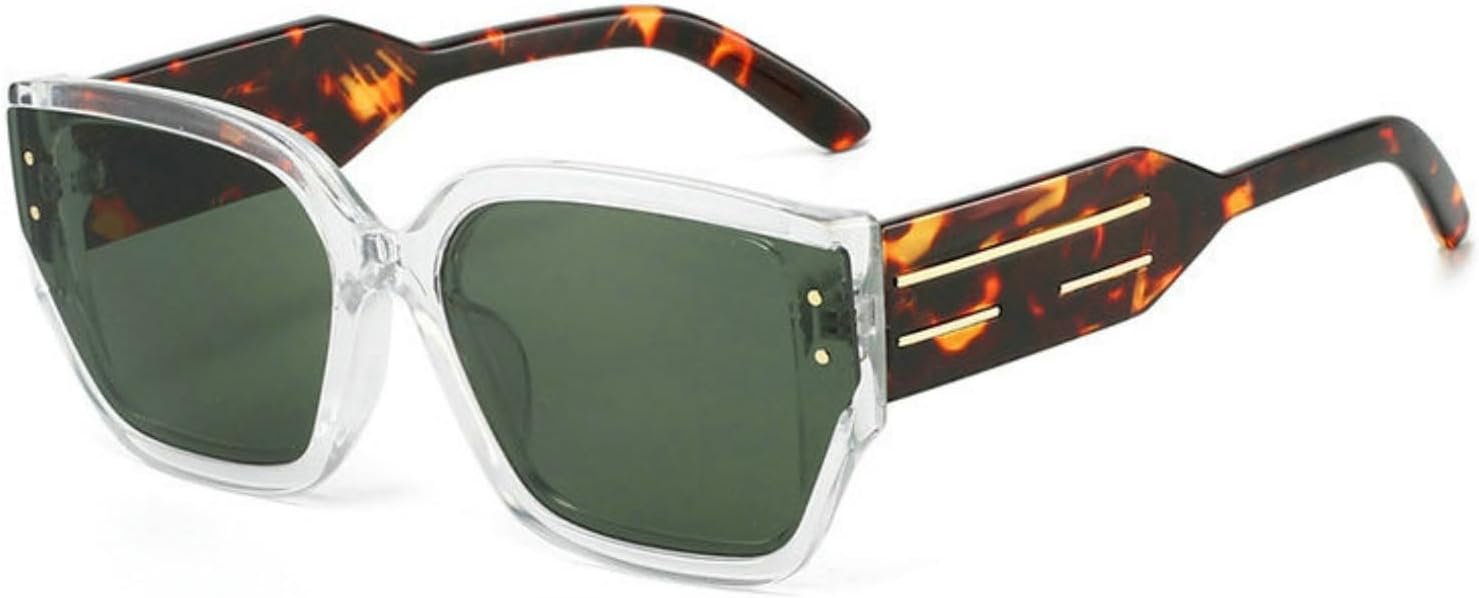 

Willochra Модные большие женские квадратные солнцезащитные очки в винтажном стиле с леопардовым принтом, коричневые, с защитой от УФ-излучения UV400, модные мужские черные солнцезащитные очки, C7