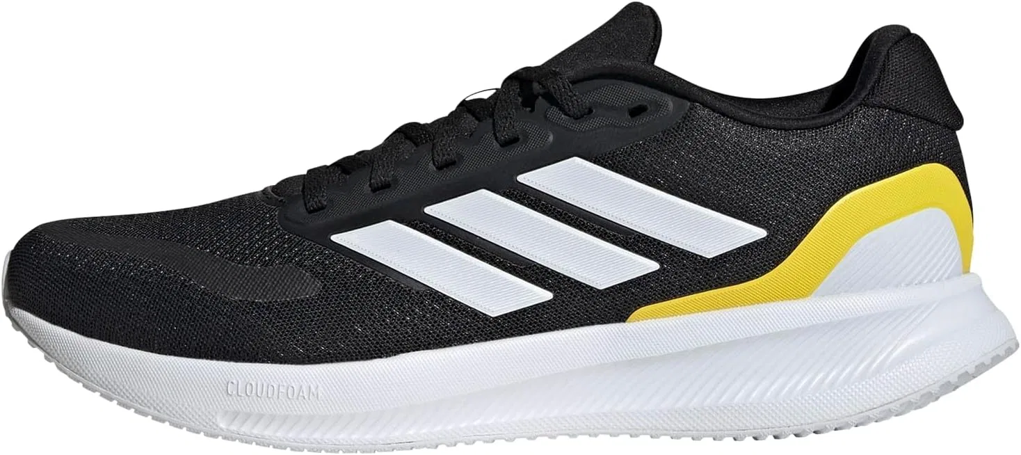 Мужские беговые кроссовки Adidas Runfalcon 5, Core Black Cloud White Yellow