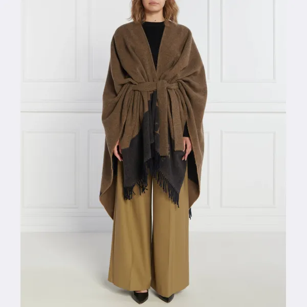 

Шерстяное пончо обычного кроя Max Mara, коричневый
