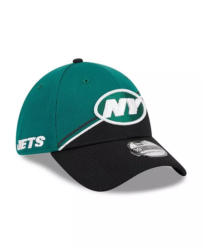 

Мужская зелено-черная кепка New York Jets 2023 Sideline 39THIRTY Flex New Era, зеленый