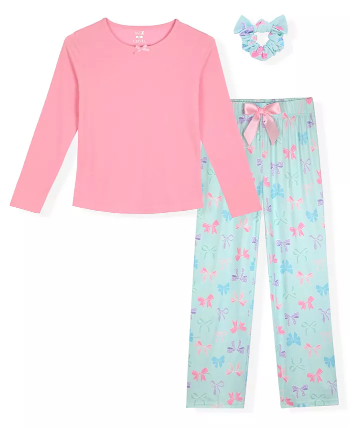 

Маленькие и большие девочки пижамный комплект из 3 предметов с принтом бантиков Max & Olivia