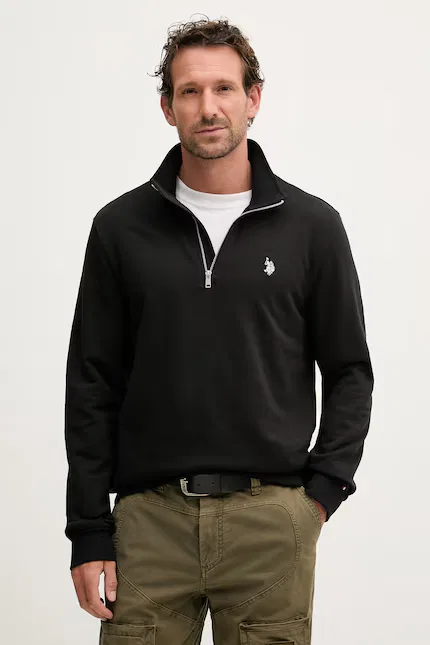 Худи мужское с молнией DHM LB 1/4 ZIP U.S. Polo Assn., черный