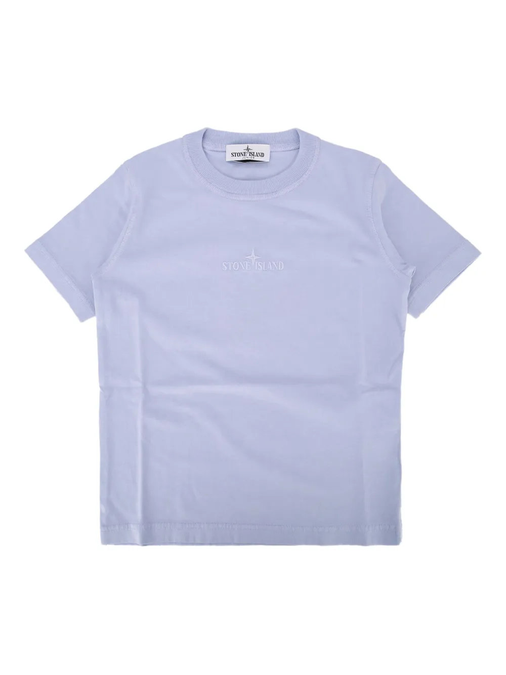 

Вышитая хлопковая футболка Stone Island Junior, фиолетовый