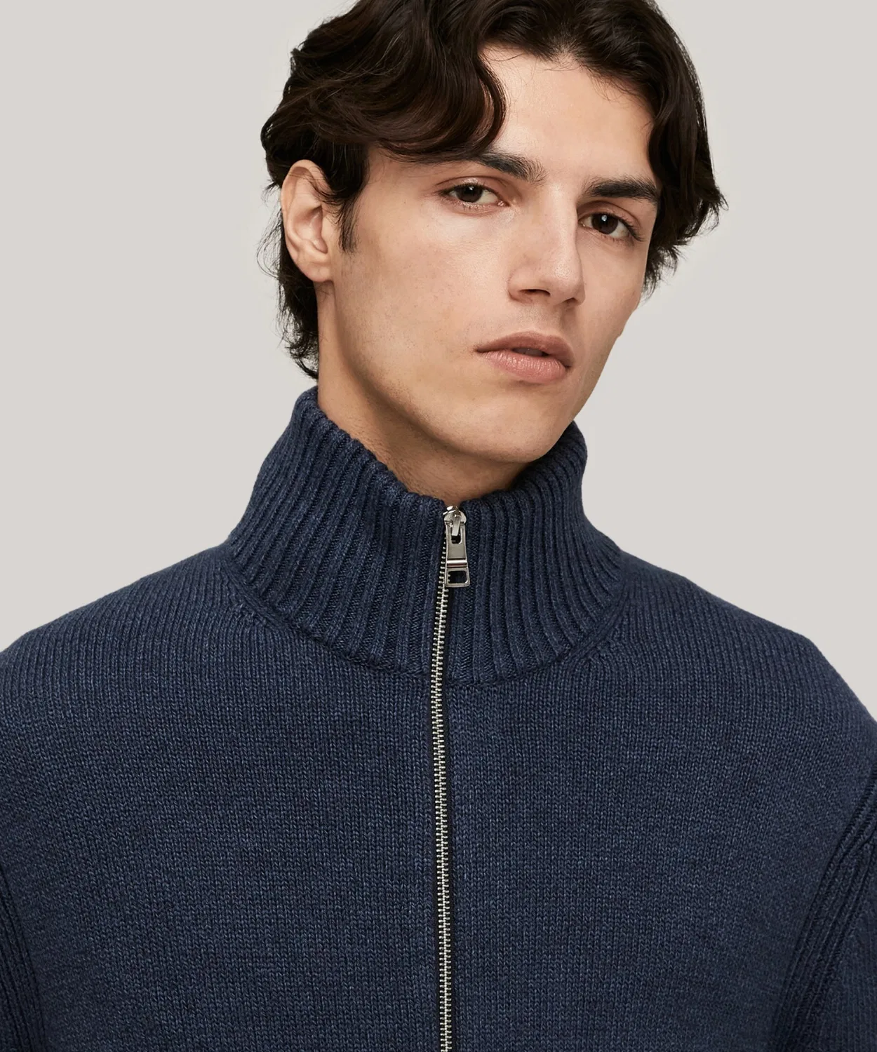 Джерси-жакет на молнии TOMMY HILFIGER, хлопок, тёмно-синий — фото 3