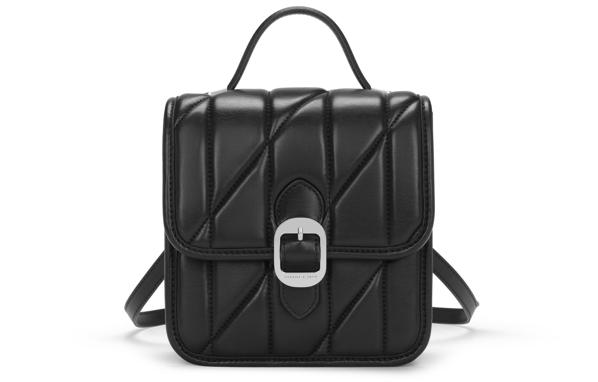 

Рюкзак PU среднего размера женский Нуар черный/Темно-коричневый/Кремово-белый CHARLES&KEITH, Темно-коричневый