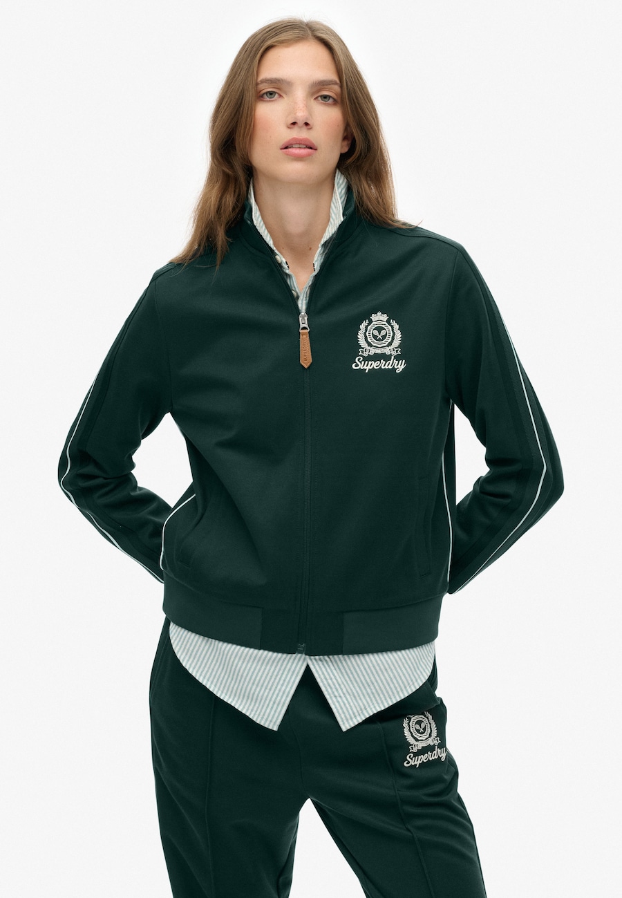 Толстовка с капюшоном на молнии Superdry Country Club, изумрудный — фото 2