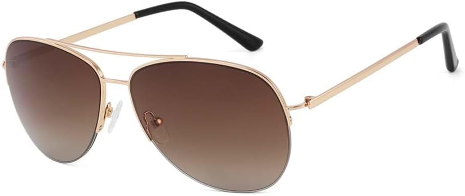 

Классические солнцезащитные очки большого размера для мужчин и женщин, поляризованная защита от УФ-излучения, ретро-металлическая оправа, модные очки для вождения на открытом воздухе KTUCN, C1 Gold Tea