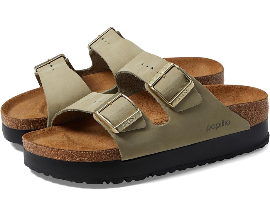 

Сандалии Birkenstock Papillio by Birkenstock Arizona Platform Sandal - Nubuck, цвет Eucalyptus