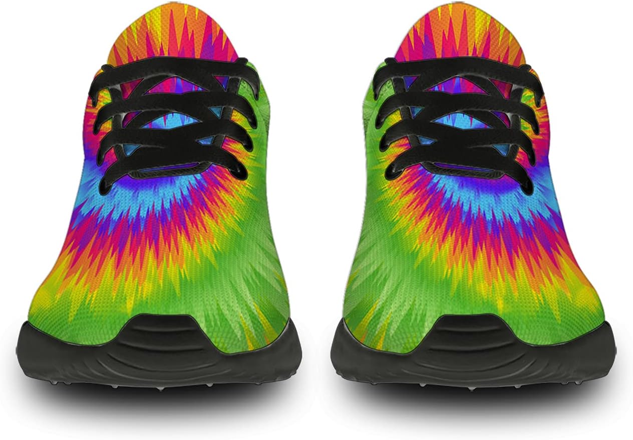 Кроссовки Horethy Tie Dye для женщин и мужчин, беговые кроссовки, женские и мужские прогулочные, теннисные кроссовки, удобные спортивные кроссовки для джоггинга, подарки, синий/оранжевый — фото 3