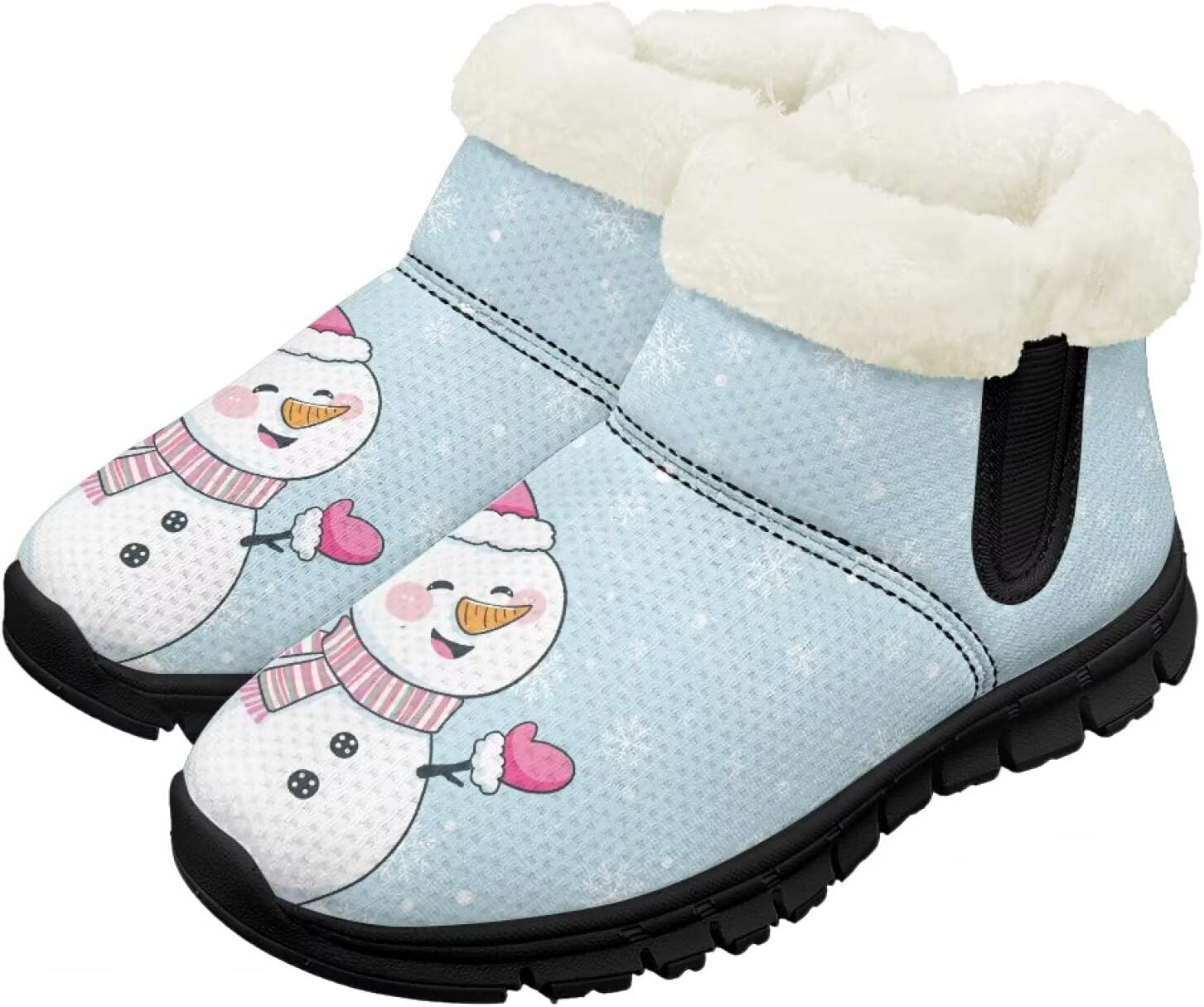 

Детские зимние непромокаемые ботинки для девочек и мальчиков, утепленные мехом, для малышей, наружная обувь, легко надевать и снимать Chririnla, Xmas Snowman