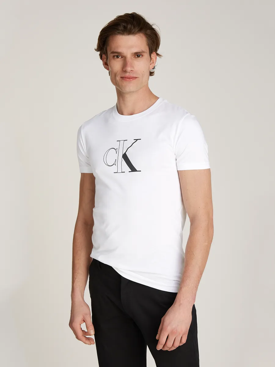 

Футболка Calvin Klein Jeans "OUTLINE MONOLOGO TEE" с тисненым логотипом, белый