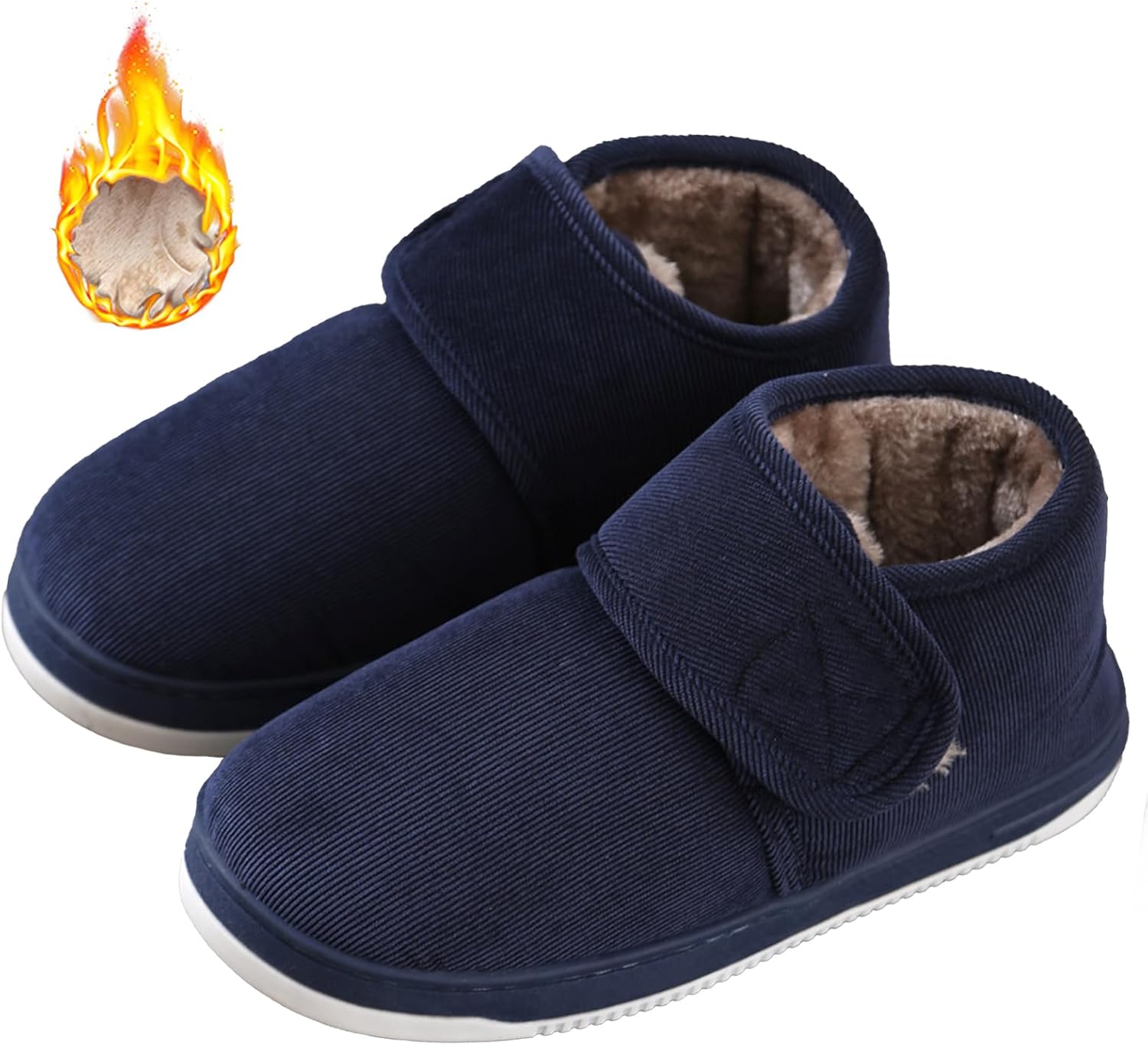 

Унисекс теплые тапочки-ботинки, ботинки с меховой подкладкой, утолщенные обувь, регулируемые кроссовки, ботинки, удобная уличная обувь с противоскользящей подошвой Bumuam, синий