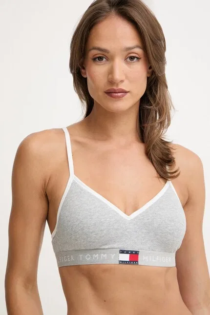 Бюстгальтер-Бралетт с бавовной Tommy Hilfiger, серый — фото 4