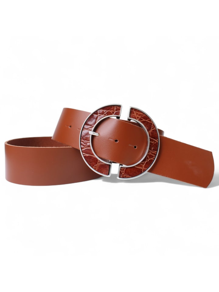 

FRONHOFER Женский пояс из крокодиловой кожи коньячного цвета