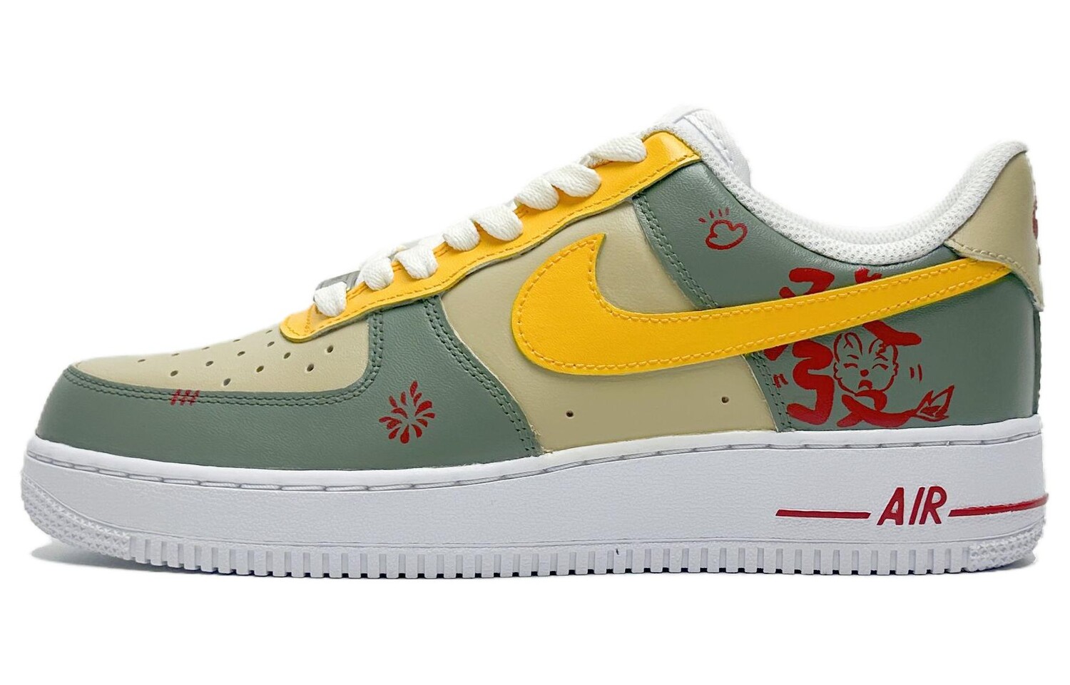 

Кроссовки Nike Air Force 1 Skateboarding Shoes Men Low-top Yellow, серый