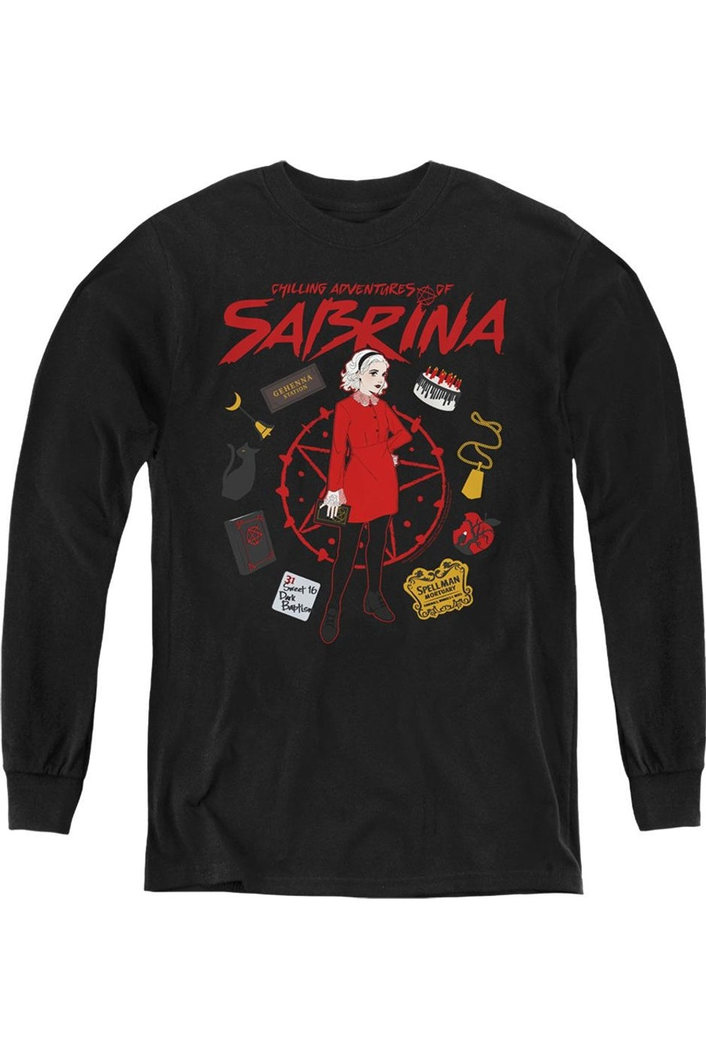 

Крутой худи с длинным рукавом "Chilling Adventures Of Sabrina" Gildan, черный